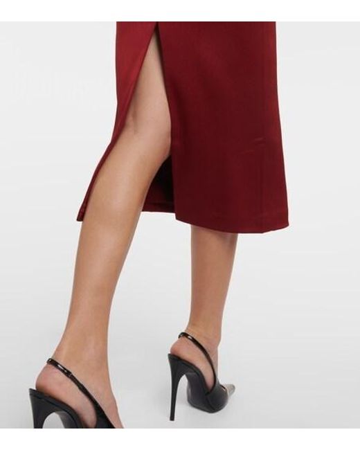 Alex Perry Red Satin Crêpe Midi Dress