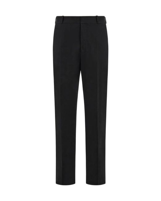 Ferragamo Black Flat Front Tailored Trouser for men