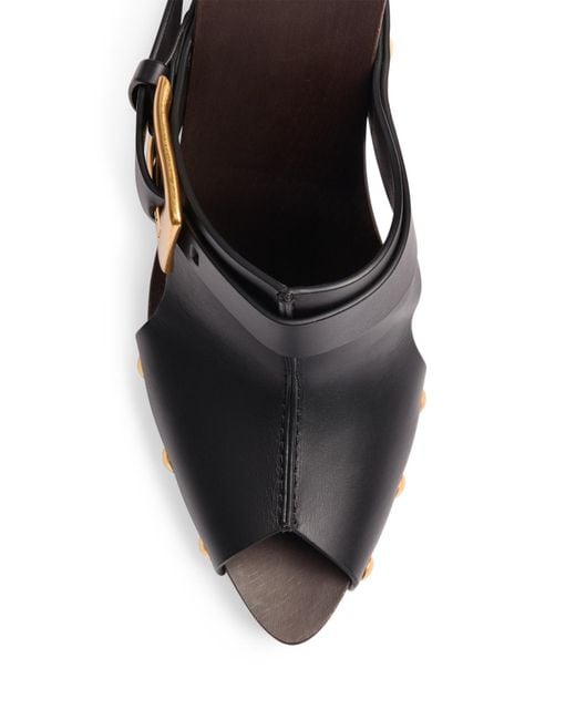 Balmain Brown Anthem Buckled Heeled Sandals