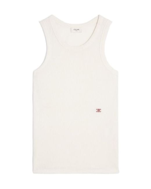 Céline White Tank Top