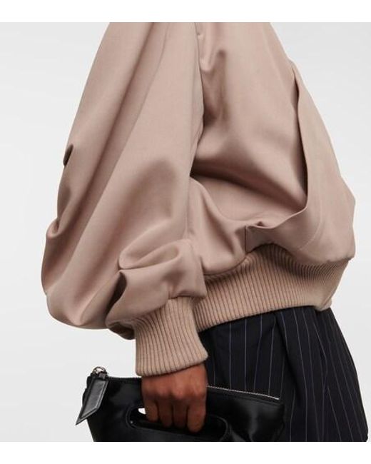 The Attico Natural Bomber Wool Gabardine Jacket