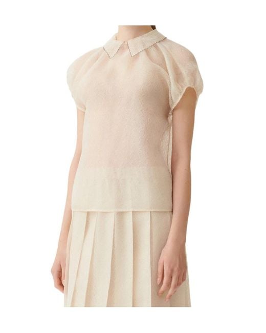 Fabiana Filippi Natural Sleeveless T-Shirt