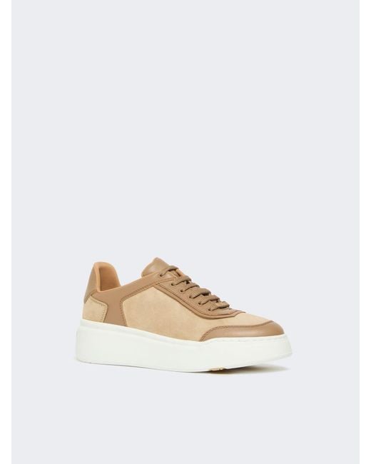 Max Mara Natural Lace-Up Sneakers