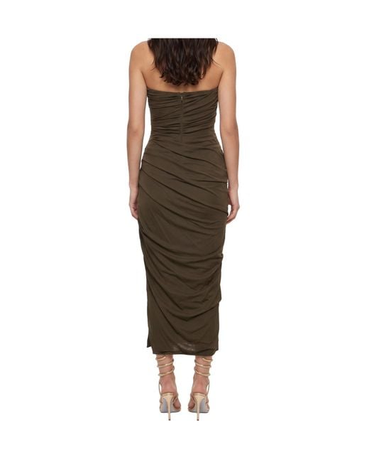 Alex Perry Green Off-The-Shoulder Dress