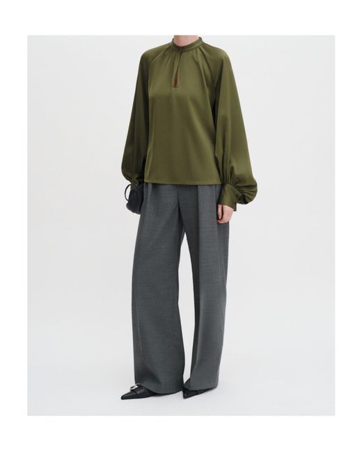 Filippa K Green Stand Collar Blouse