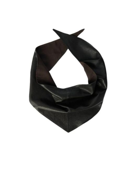Lemaire Black Leather Triangle Scarf