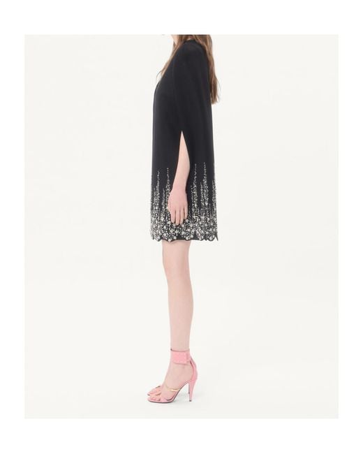 Valentino Black Embroidered Compact Drap Cape