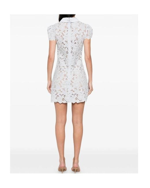 Self-Portrait White Guipure Lace Mini Dress