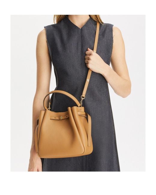 Tory Burch Brown Romy Small Bucket Bag