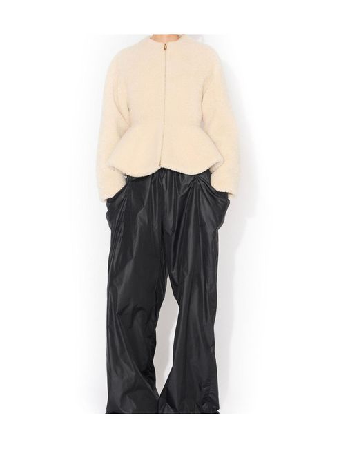 Alaïa Natural Alaïa Shearling Peplum Jacket