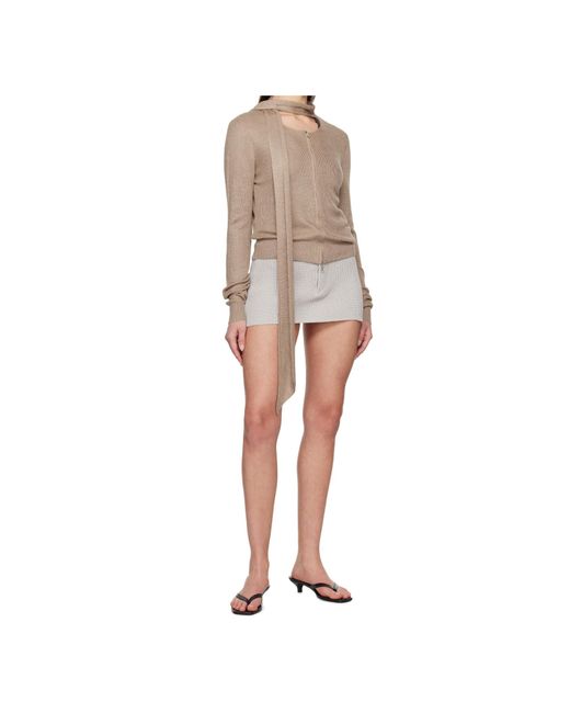 AYA MUSE Natural Ribbed Knitted Jacket