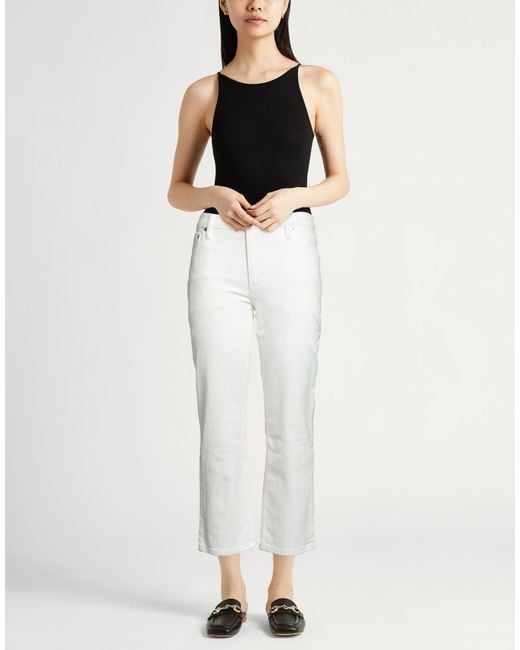 Tory Burch White Straight-Leg Jeans
