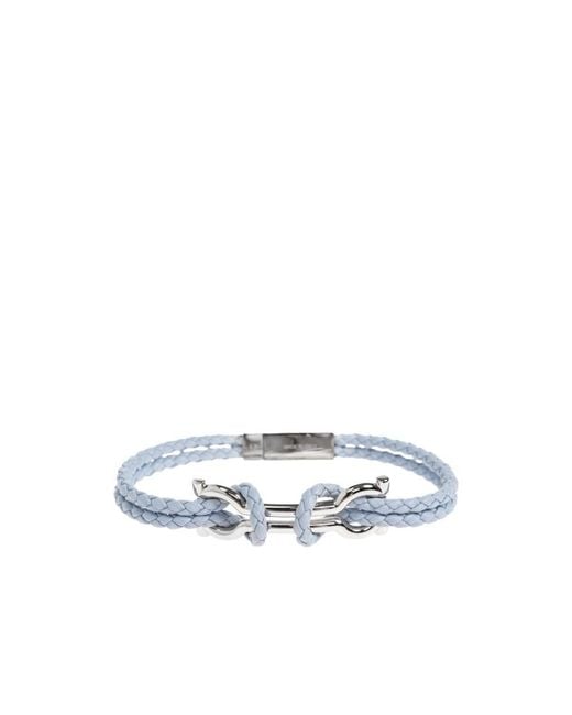 Ferragamo White Ferragamo Braided Double-Strap Bracelet for men
