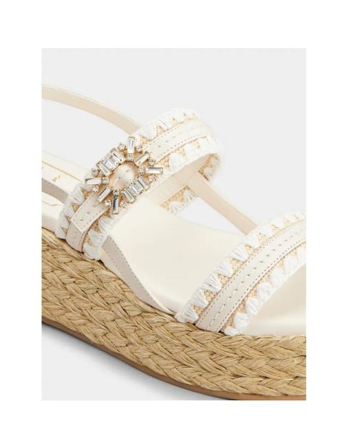 Roger Vivier White Wedge Crystal-Buckle Heeled Sandals