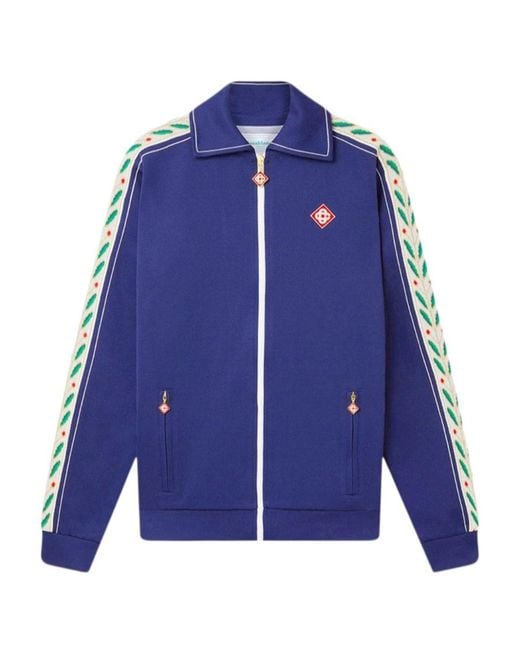 Casablanca Blue Laurel Zip-Up Track Jacket