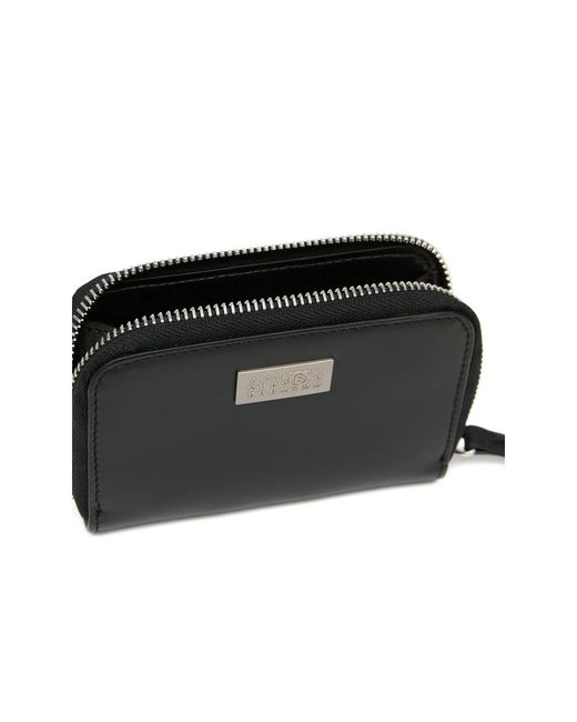 MM6 by Maison Margiela Black Numeric Zip-Around Wallet for men