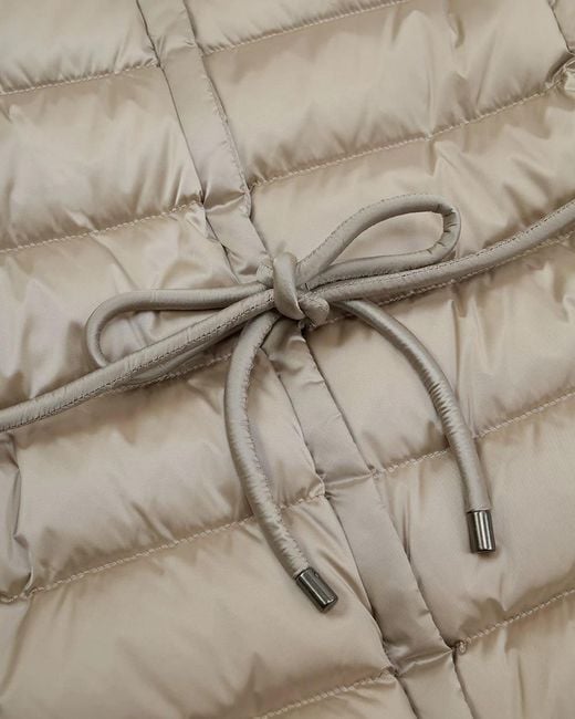 Weekend by Maxmara Gray Lace Up Quilted Down Jacket