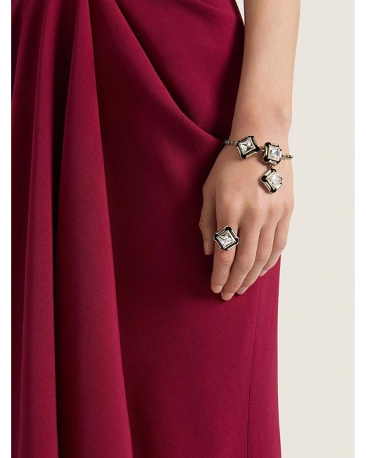 Givenchy White Shimmering Crystal Ring