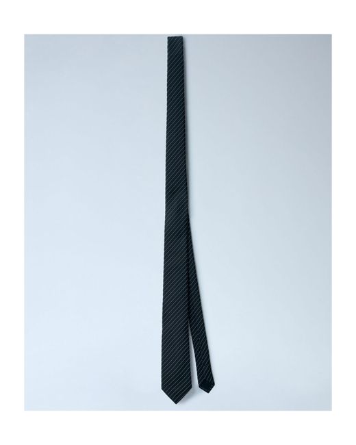 Saint Laurent White Striped Tie for men