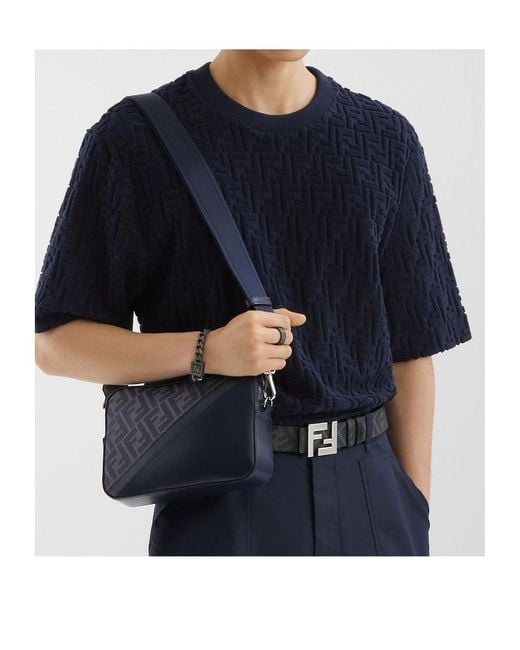 【FENDI】DIAGONAL CAMERA BAG Fendi - Fendi Diagonal Camera case with logo blue - The Corner