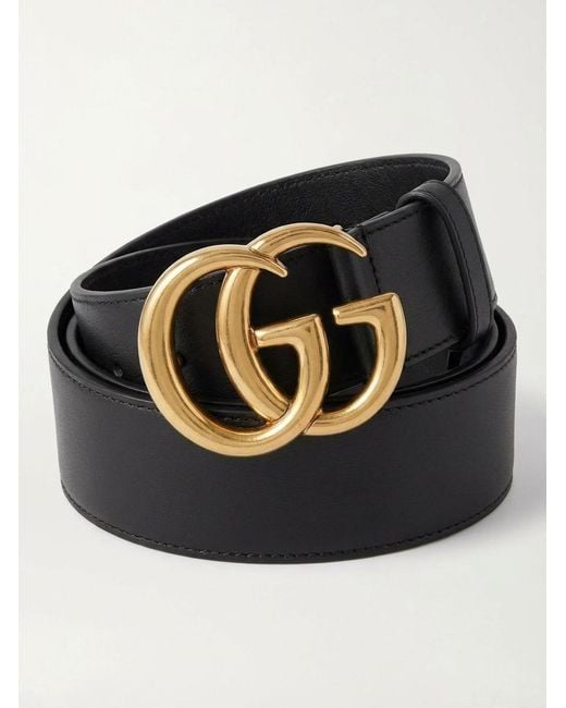 Gucci Black Gg Marmont Buckle Belt