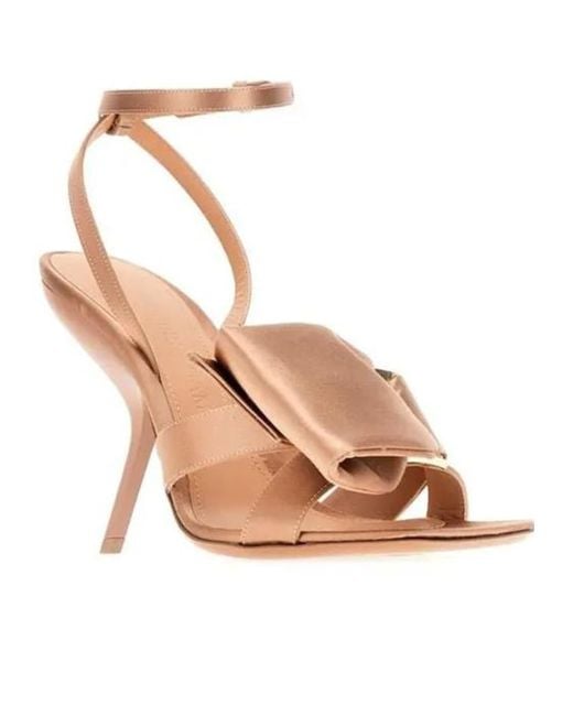 Ferragamo Brown Bow-Detailed Anle-Strap Heeled Sandals