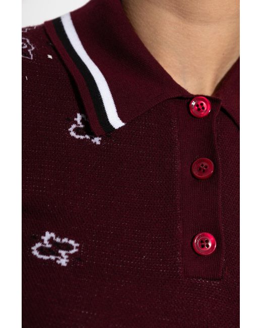 Amiri Red Patterned Polo, '