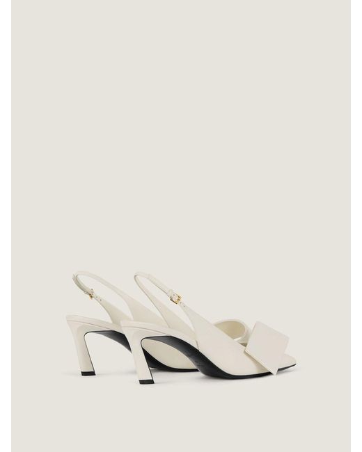 Givenchy White Twisted Ribbon Slingbacks Pumps