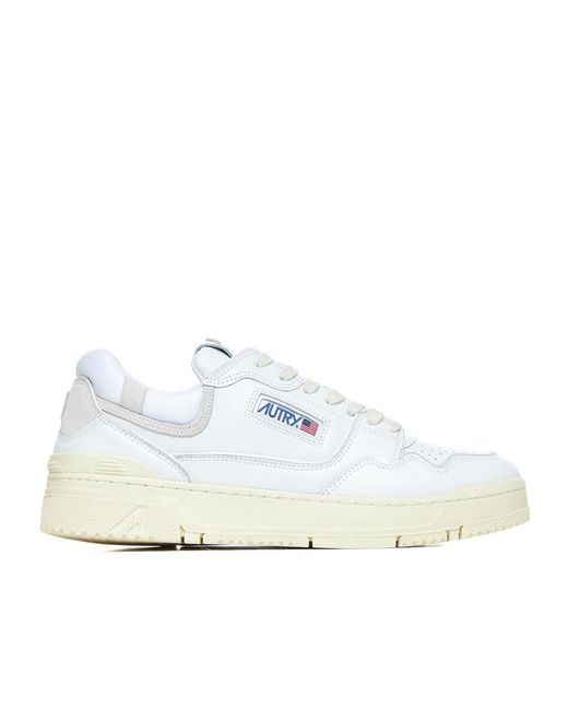 Autry White Clc Lace-Up Sneakers for men