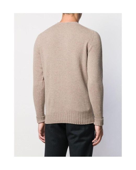 Drumohr Natural Ribbed Knit Pullover for men