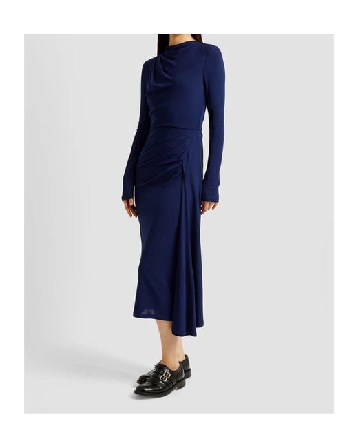 Erdem Blue Long-Sleeved Dress