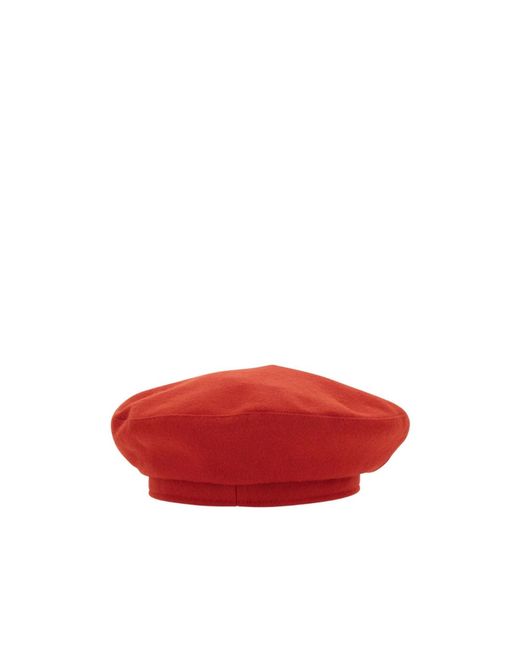 Barbour Red Logo-Brooch Beret