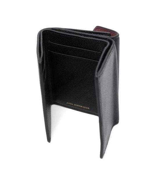 Anya Hindmarch Black Eyes Mini Trifold Zip Wallet