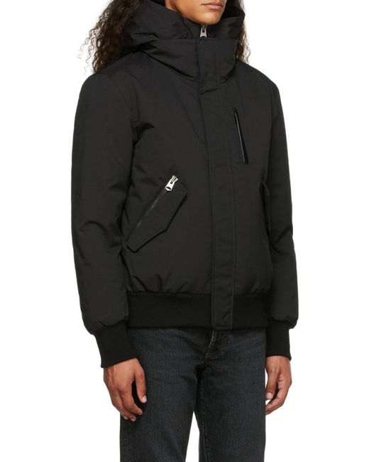Mackage Black Dixon Hooded Down Jacket for men