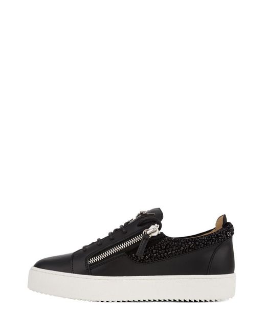 Giuseppe Zanotti Black Crystal Embellished Sneakers for men