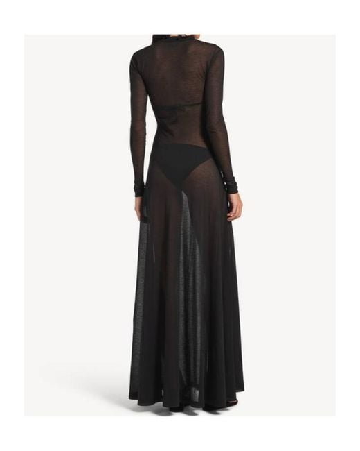 Balenciaga Black Long Sleeve Maxi Dress