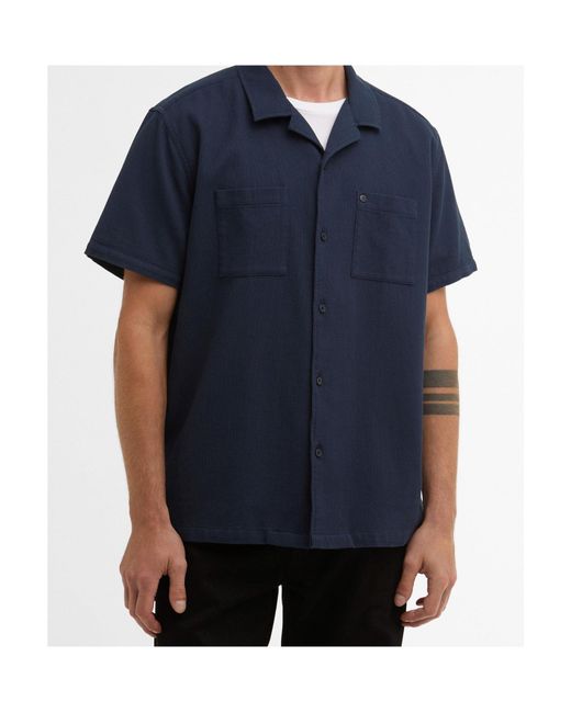 Barbour Blue Short-Sleeved Button-Up Shirt for men