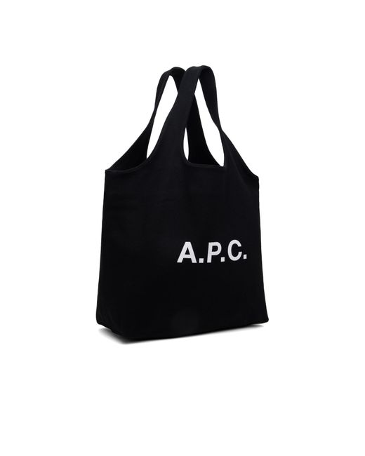 A.P.C. Black Ninon Logo-Printed Tote Bag