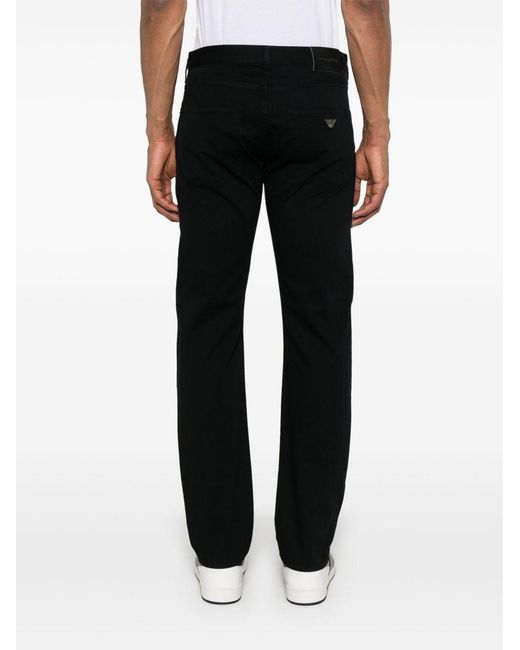 Emporio Armani Black Slim Denim Cotton Jeans for men