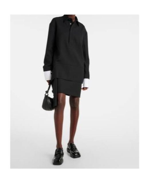 Plan C Black Wool-Blend Minidress