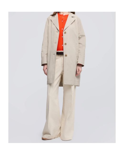 Aspesi Natural Collared Long-Sleeved Raincoat