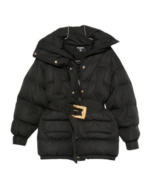 Balmain Black Belted Puffer Jacket