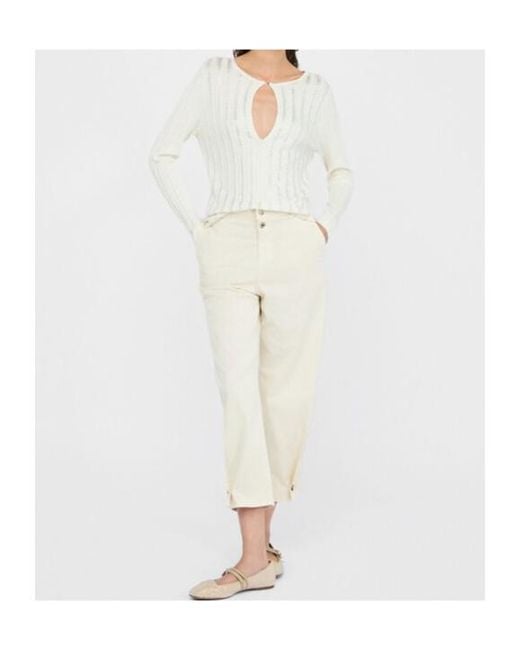 Liu Jo White Rear Logo Detail Button Balloon Trousers