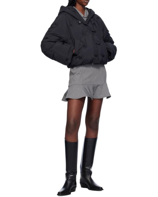 Ganni Black Short Tech Puffer Jacket
