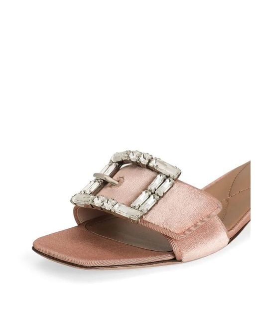 Dolce & Gabbana Brown Crystal-Buckle Sandals