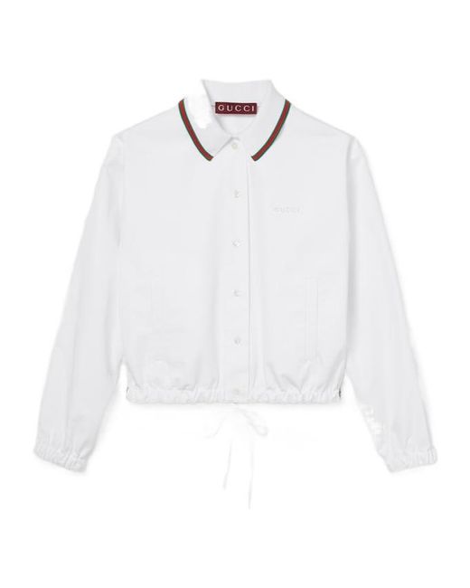 Gucci White Cotton Poplin Shirt With Drawstring