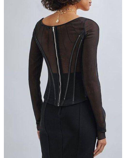 Dolce & Gabbana Black Translucent Tight Blouse