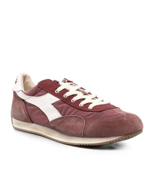 Diadora Pink Panelled Lace-Up Sneakers for men