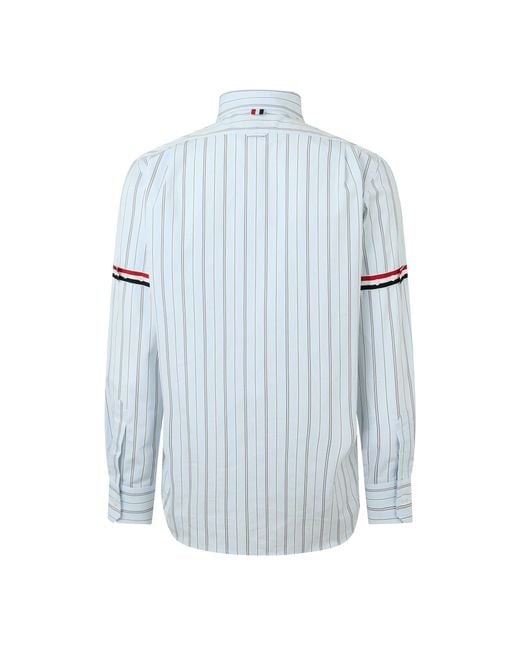 Thom Browne Blue Striped Shirt for men