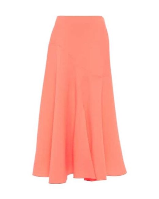 Roksanda Pink Wool Crepe Midi Skirt